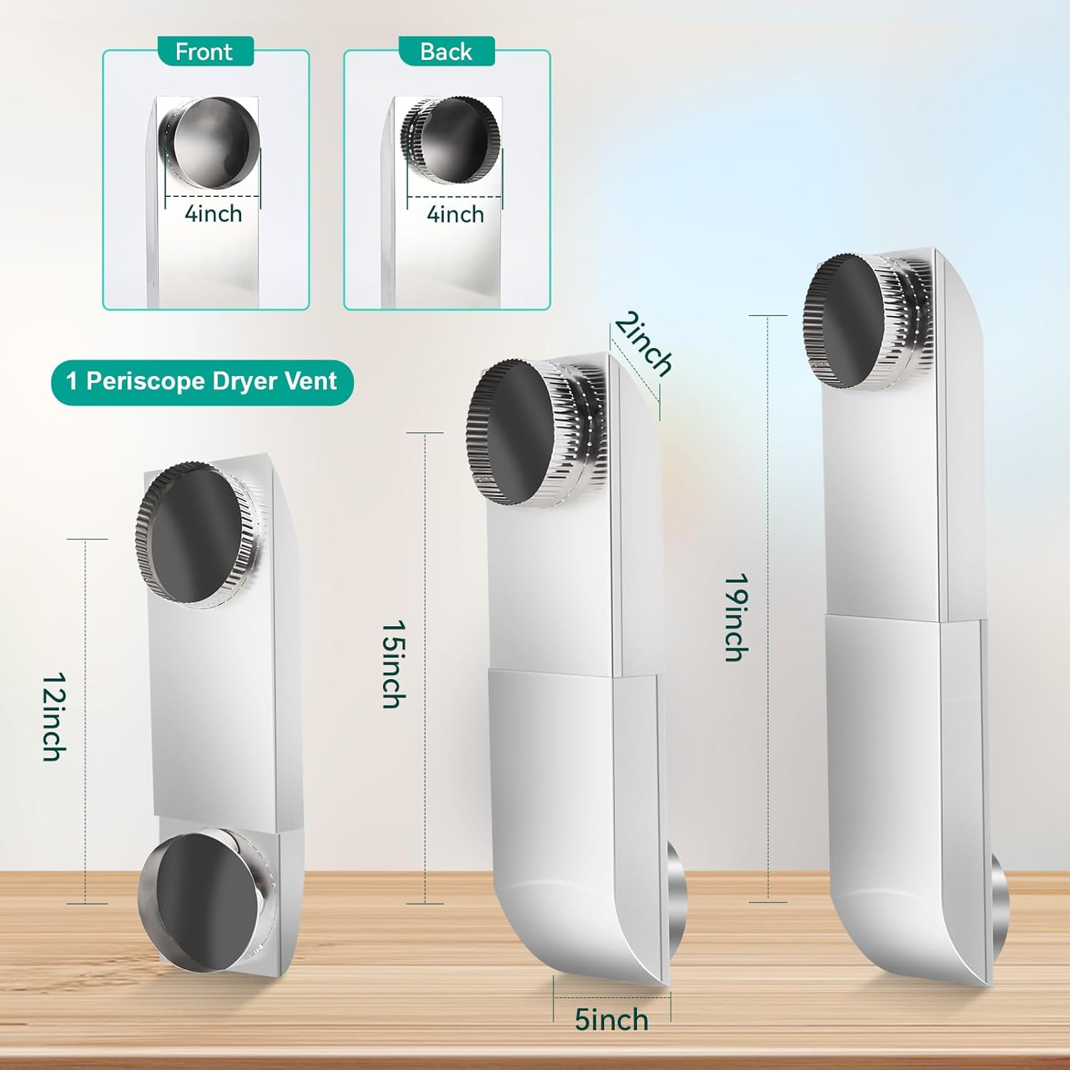 OEM Periscope Dryer Vent Kit Adjustable Telescoping 4 Inch Stainless Steel Low Profile Duct (12