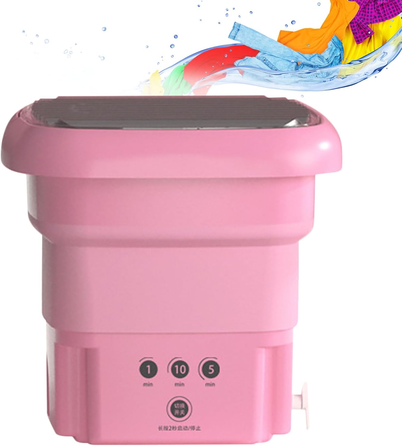Portable Washing Machine, High Capacity Mini Washer, Foldable Washing Machine with Spin, for Baby Clothes, Underwear or Small Items, Apartment, Dorm, Camping, RV Travel laundry- Gift Choice (Pink)
