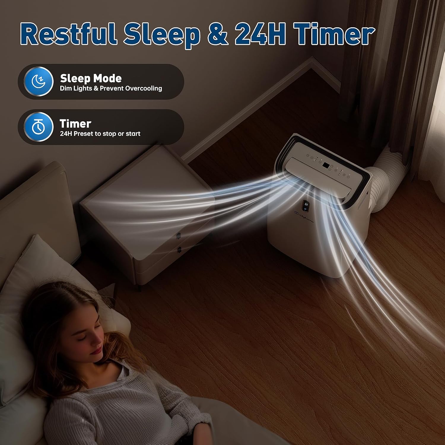 14,000 BTU Portable Air Conditioners Cool Up to 700 Sq.Ft, Cool, Heat, Dehumidifier & Fan 4 in 1 Air Conditioner for Room, Portable AC Unit with Remote/Sleep Mode/Auto Swing Fans/Self Evaporation