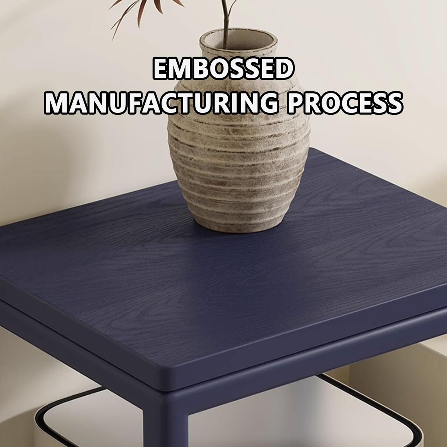 Sweeping Robot Storage Cabinet with Silent Pulleys Single Layer Wood Organizer Stand for Robotic Vacuum Wide Table Design No Assembly Required(Yellow)