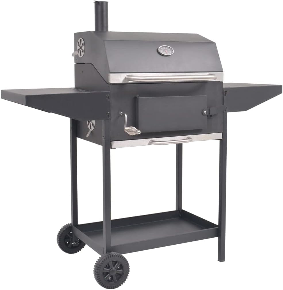 BBQ Charcoal Smoker,Heavy-Duty Traditional Barbecue Grill with Bottom Shelf, Outdoor Portable Charcoal Grill Smoker for Pizza,Vegetables,Meats,Bread 50