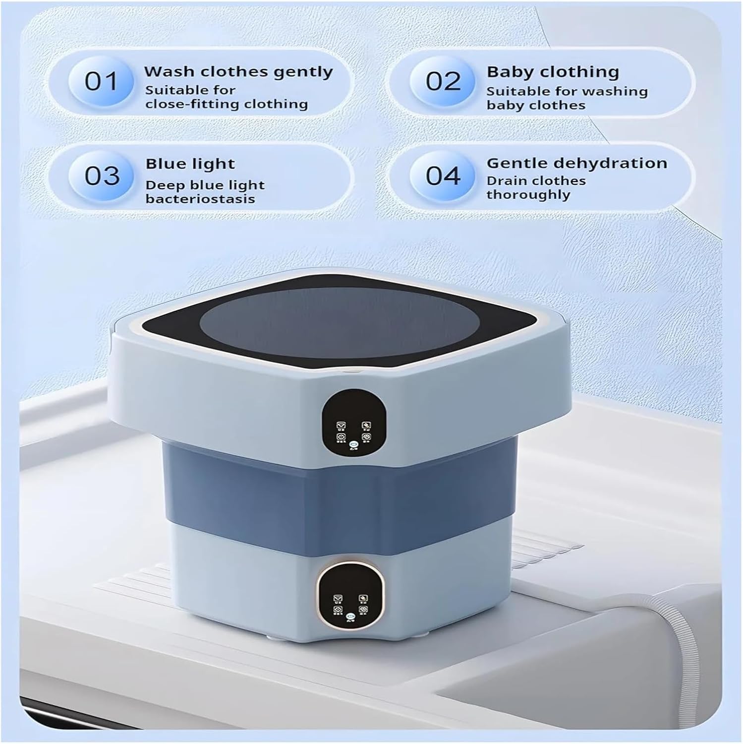 Compact Laundry. Portable Washing Machine,Folding Washing Machine, Deep Cleaning Underwear, Small Clothes .Portable(Green)