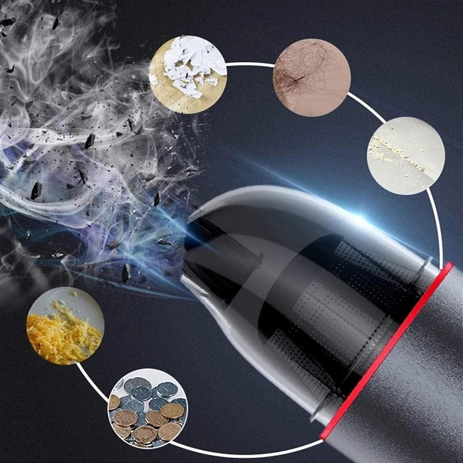 Handheld Vacuum Cleaner, Vacuum Handheld, 4000PA Battery 5000mA Power Vacuum Cleaner Wet/Dry Noise Reduction Bagless Portable Vacuum Cleaner Quick