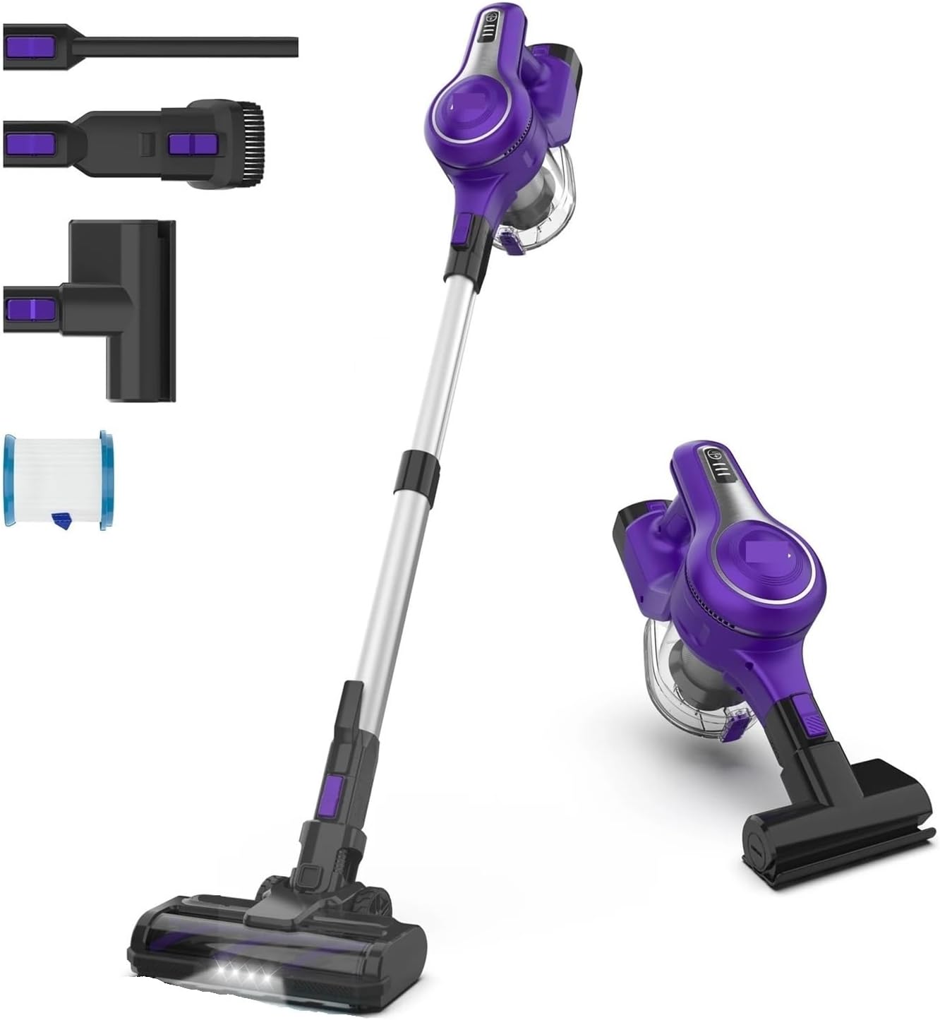 S62 Cordless Vacuum Cleaner | 30KPA Strong Suction | 7-in-1 Stick Handheld | Compatible With INSE S62 Up To 45mins Runtime | Home Appliance​(S62 Purple,US)