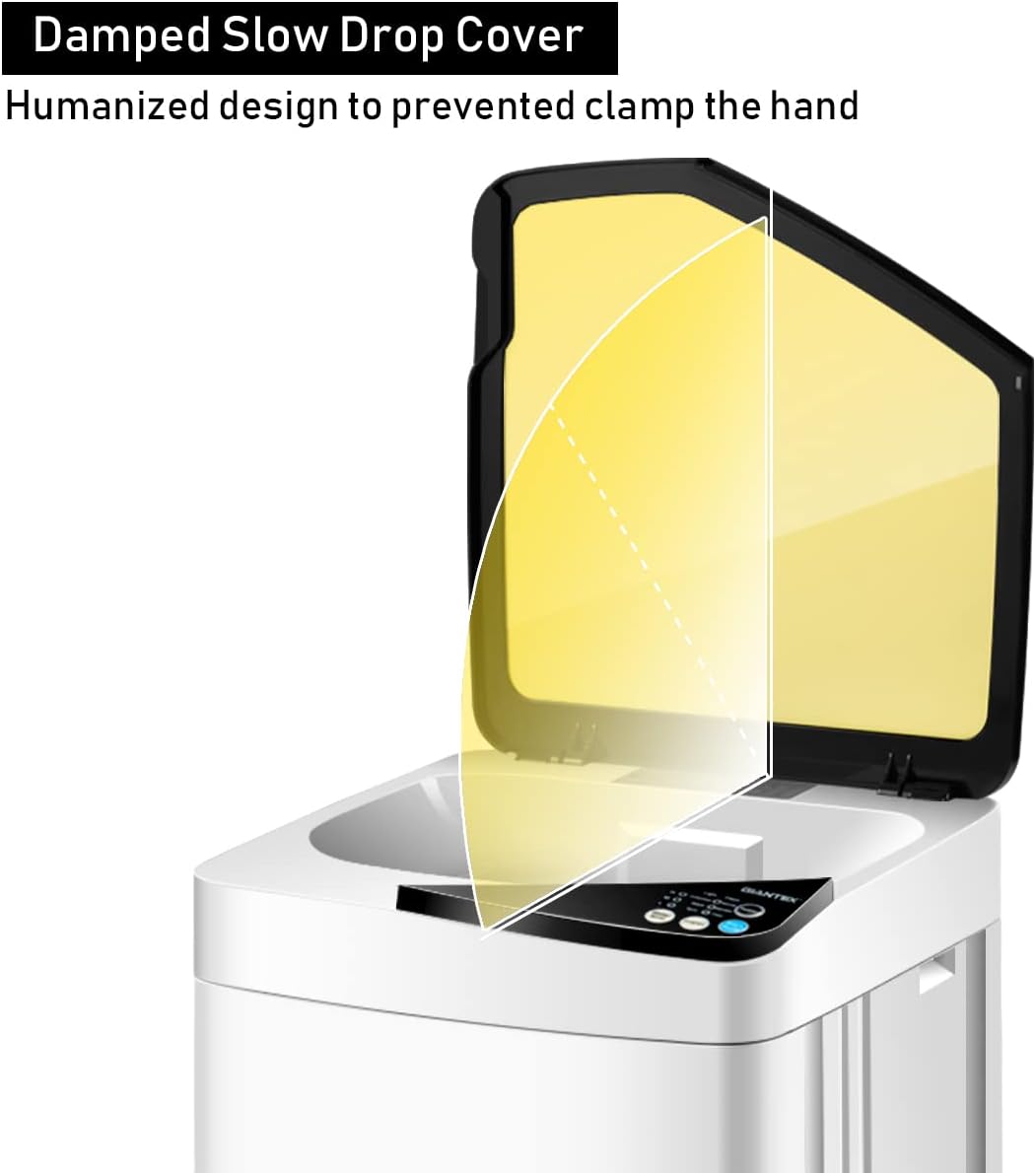 Waterjoy Portable Washing Machines, 7.7 lbs Load Capacity Portable Washer and Dryer Combo with Built-in Barrel Light & LED Display for Household and Apartment （Yellow）