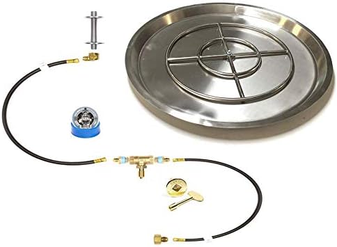 EasyFirePits Pre-Plumbed Natural Gas/Propane Gas Fire Pit Ring Burner Pan & Full Combo Connection Kit (35.00, 24