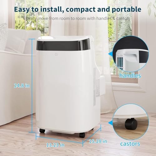 10000BTU Portable Air Conditioners with Remote Control and 24H Timer, 3 IN 1 Low Noise Portable AC Unit with Dehumidifier and Fan, 450Sq. Ft. For Bedroom, Living Room, Office