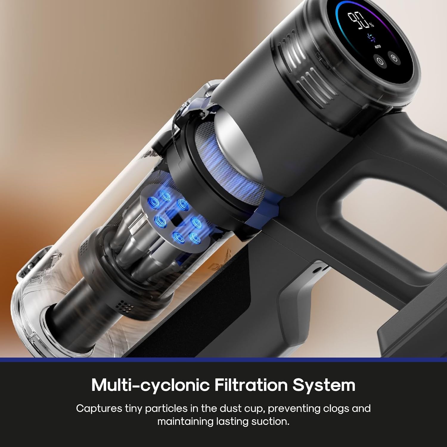 Eureka Cordless Vacuum Cleaner, Anti-Tangle Brushroll, Rechargeable Stick Vacuum, Lightweight for Carpet, Hard Floor, Pet Hair, Black NEC451BL