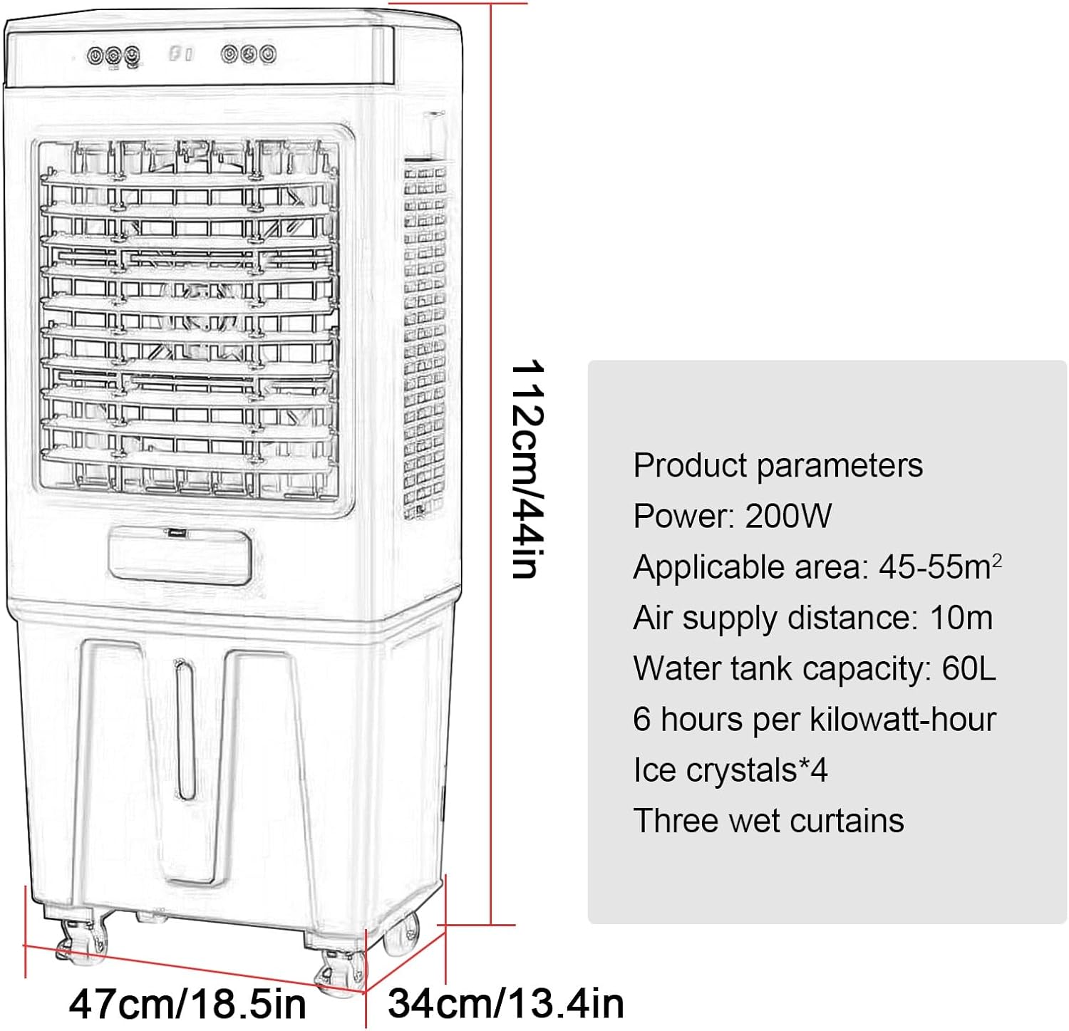 Swamp Cooler Air Conditioner, Evaporative Air Cooler with 10.5 Gallon Water Tank, 2 Ice Box, Remote, 3 Speeds, 120°oscillation, Portable Outdoor Air Conditioner for Bedroom Home Office