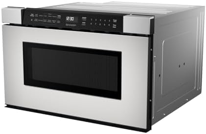 SHARP SMD2440JS Microwave Drawer Oven, 24-inch, 1.2 Cubic Feet, 950 Watt, Angled Touch Control Panel, Stainless Steel