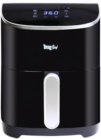 Total Chef 5 Quart Air Fryer - Aerogrill, Non-Stick Frying Basket, French Fry, Digital Touch Screen, 8 Presets, Freidora Eléctrica, Countertop Cooking Kitchen Appliance, Black