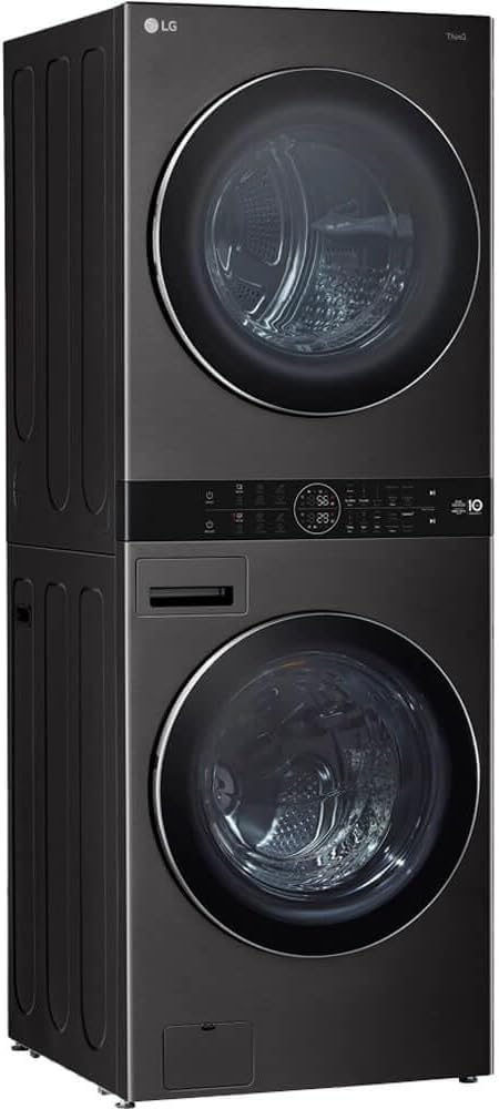 5.0 cu. ft. Washer 7.8 cu. ft. Dual Inverter Heat Pump Ventless Dryer Electric Laundry Center in Black Steel