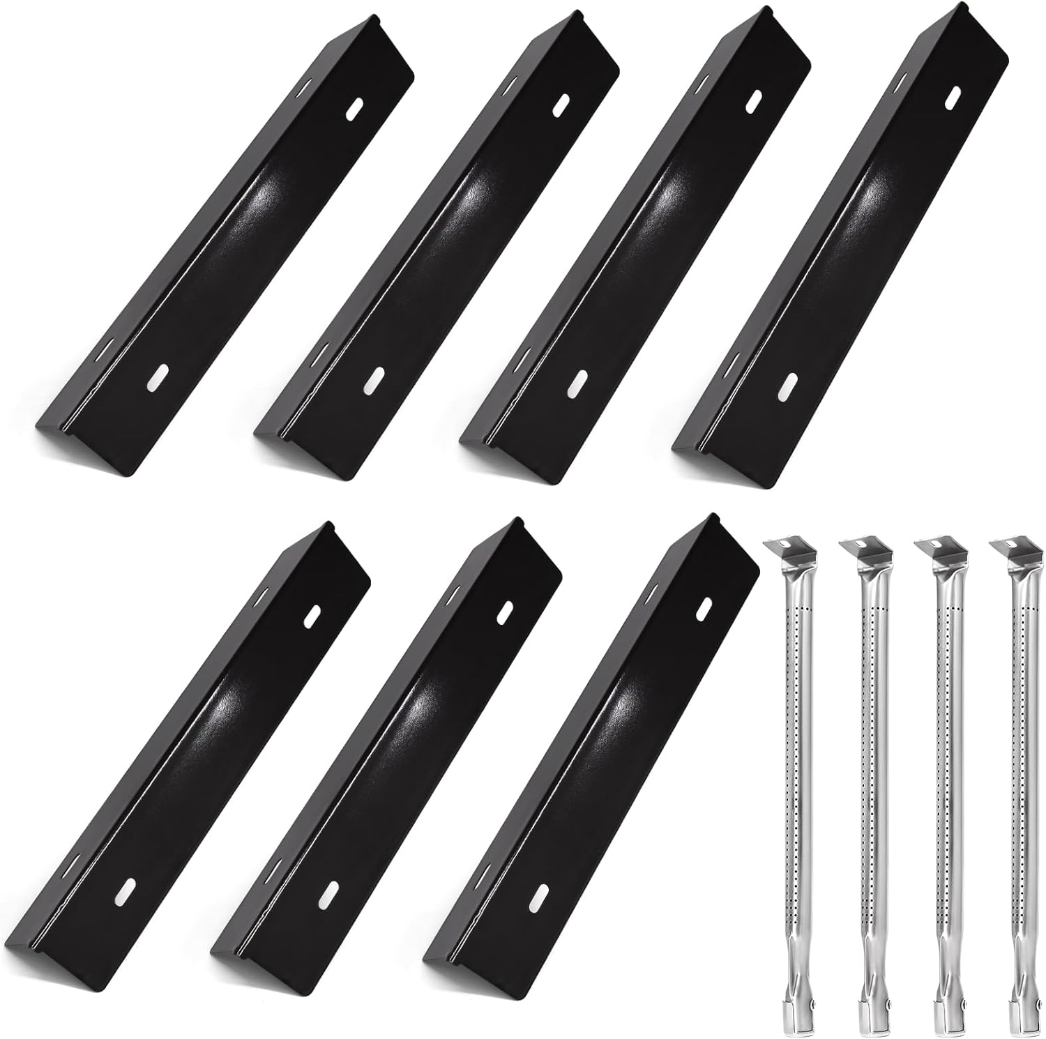 Hiorucet Grill Replacement Part Kit for Prestige 500 and Napoleon Grill Rogue Series, Porcelain Steel Heat Plate and Burner for Napoleon Gas Grill Parts P500RSIBPK-3, P500RSIBPSS-3, Prestige 500