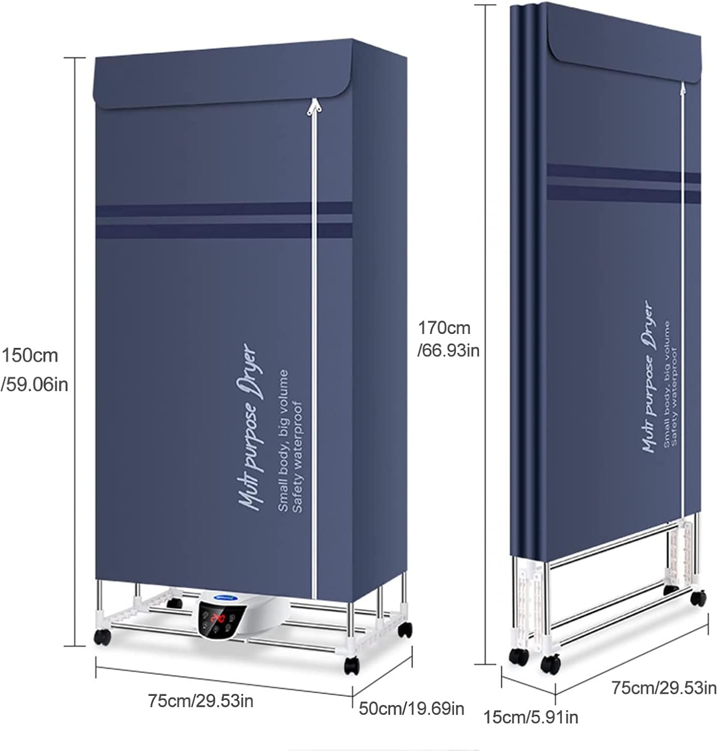 Electric Airer Clothes Dryer,Indoor Foldable 1300w Clothes Drying Rack Heated,Heated Airer with Remote Control Adjustable Timer Low Noise,Electric Clothes Dryers Indoor Low Energy The New