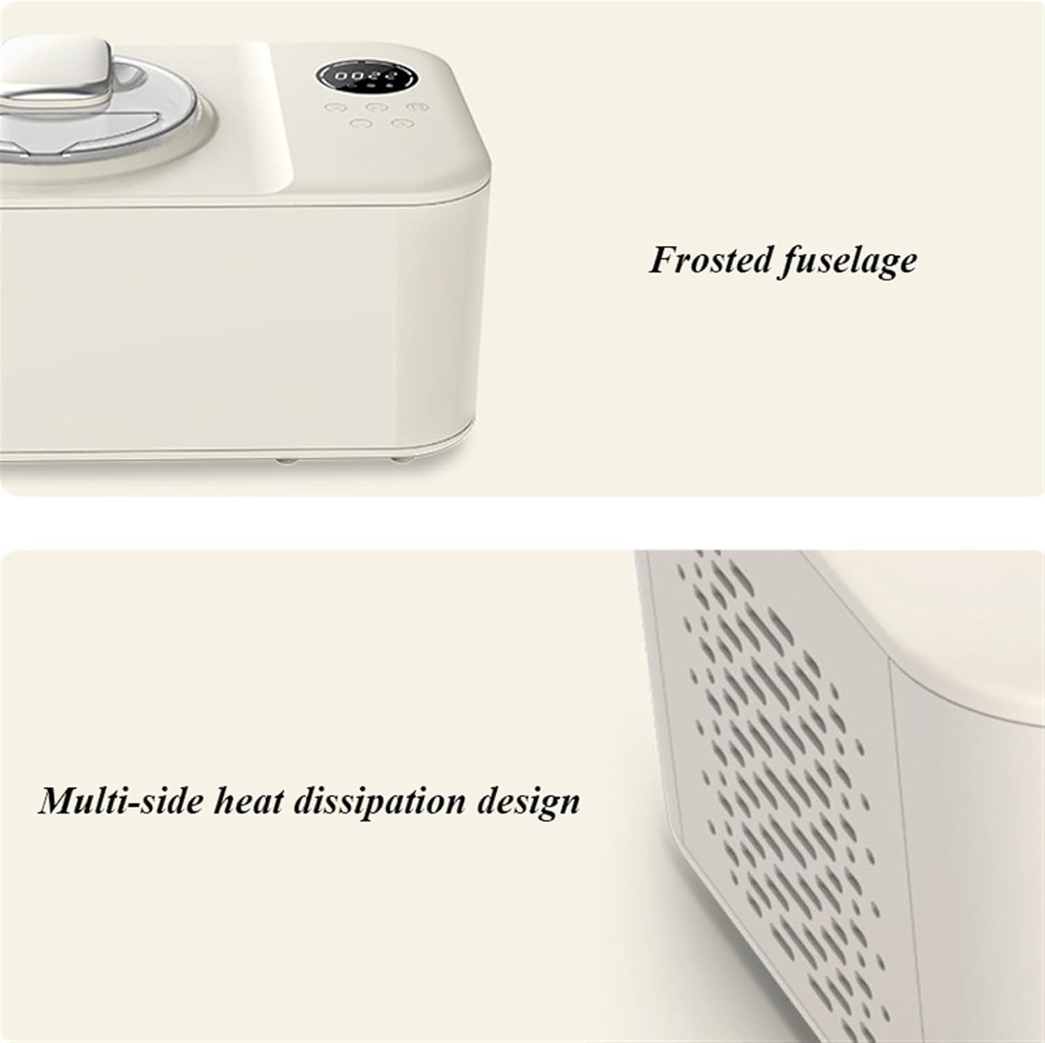 Ice Cream Maker Ice Cream Machine Household Small Automatic Refrigeration Cone Popsicle Maker LCD Display 1200ML Large Capacity Table Top Ice Cream Machine，Fun Kitchen Appliance