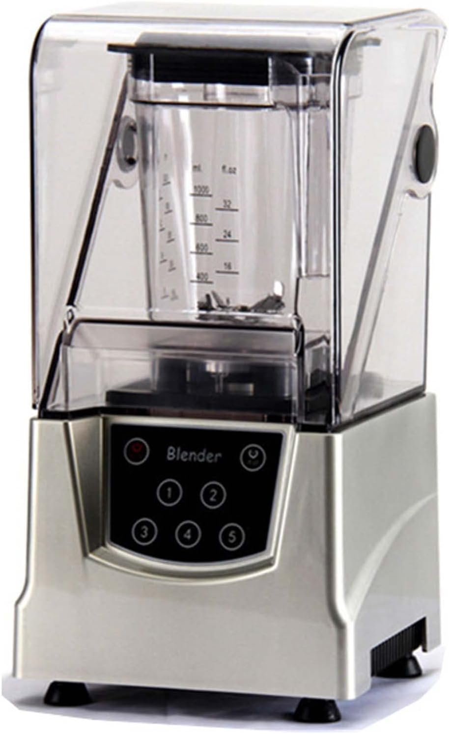 Ice Crusher with Full Sound Enclosure Shield, High-Speed Countertop Blender for Home and Commercial, 6 Cutter Heads Multifunctional Ice Maker