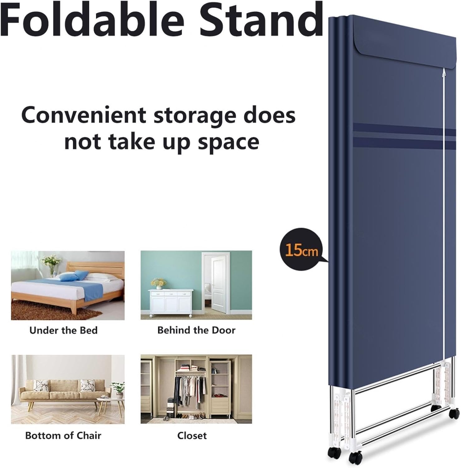 Compact Dryer, Saving Time Electric Indoor Clothes Airer Dryer, Heated Drying Rack for Drying Clothes, for Apartments Travel Dorm (Color : Blue)