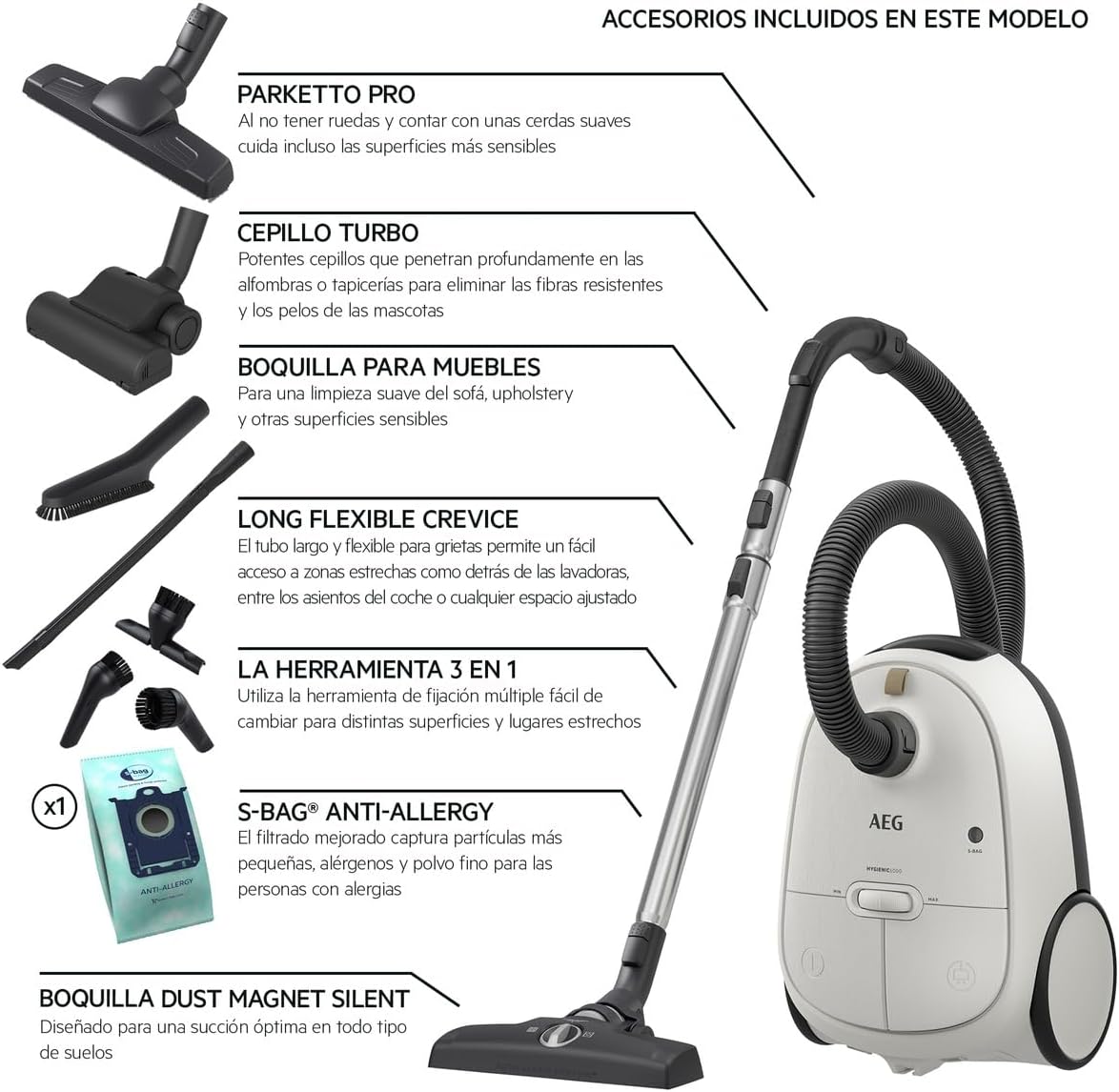 AEG AB61H6SW Plastic Vacuum Cleaner