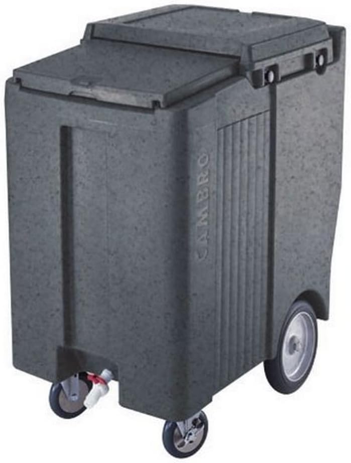 Cambro ICS200TB-191 Sliding Lid Polyethylene Tall Ice Caddy, 39-1/2-Inch, Granite Gray