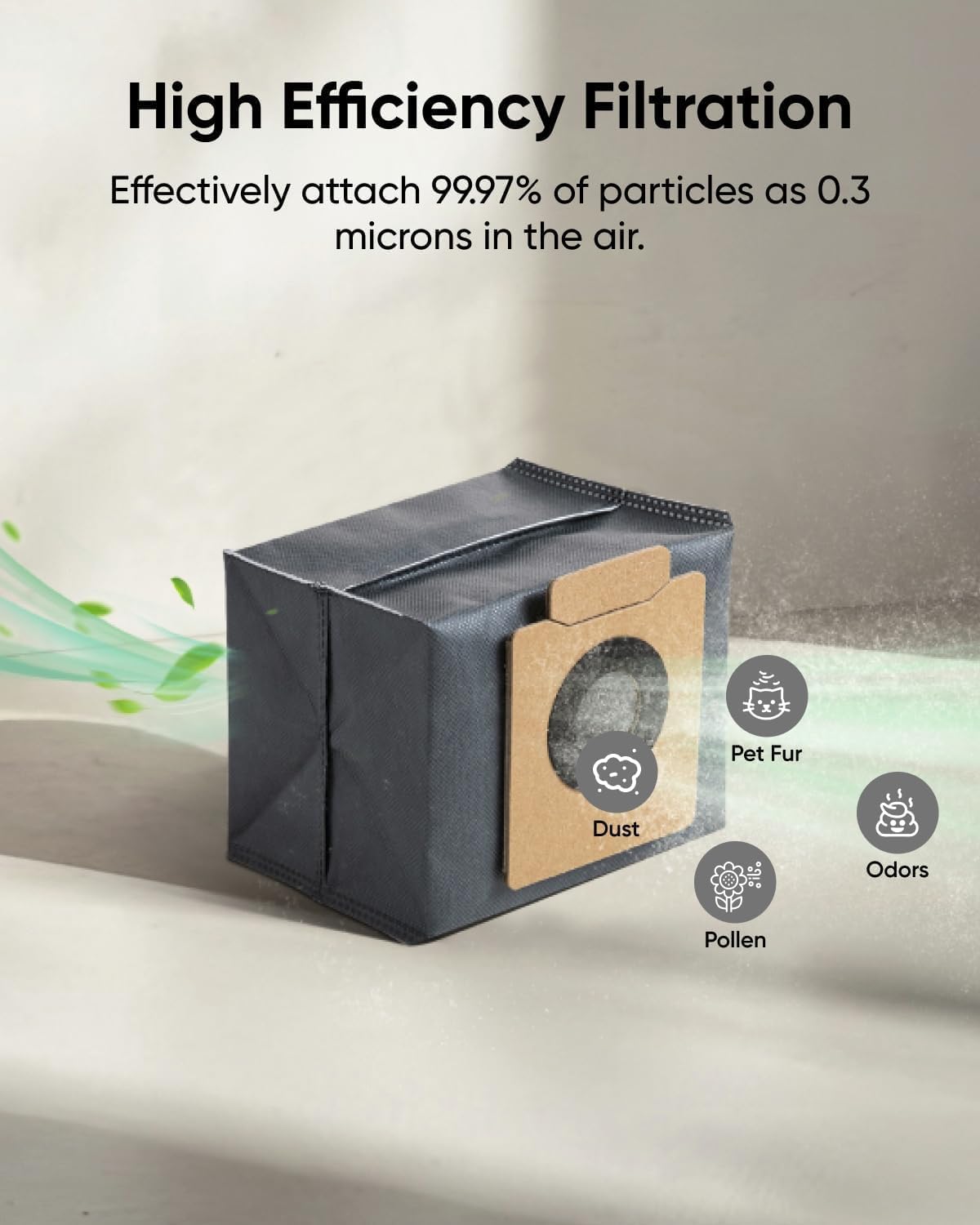 eufy X10 Pro Omni Robot Vacuum and Mop Combo, 8,000 Pa Suction, Dual Mops with 12 mm Auto-Lift and Carpet Detection + Official Dust Bags(6 Packs)