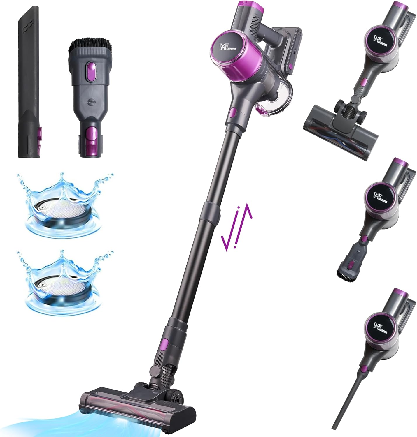 Richgv Cordless Stick Vacuum Cleaner Lightweight Purple