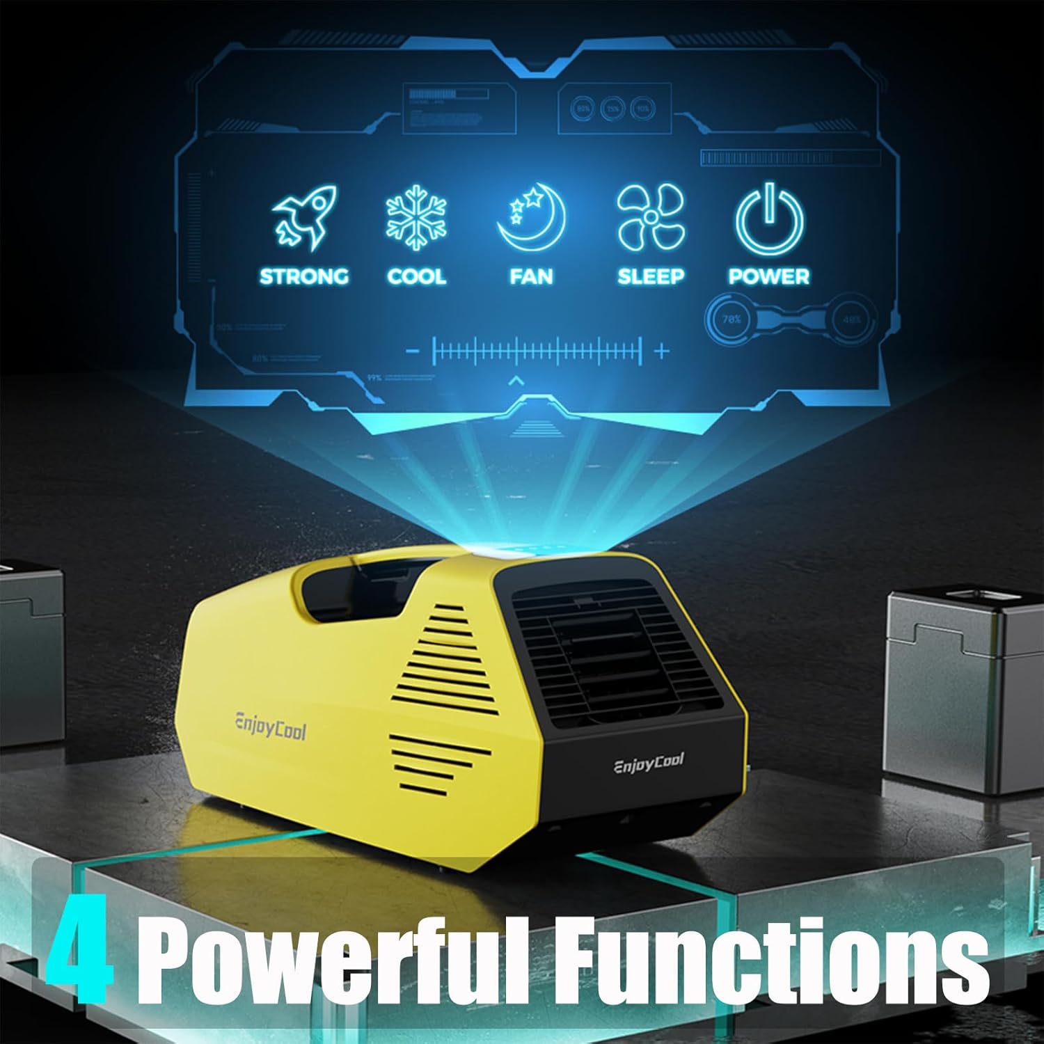 Enjoycool Portable Air Conditioners,Built-in Cool,Fan,Sleep Modes•pet houses,2380BTU Fast Cooling Outdoor Air Conditioner•24Volt 220W Low Power Consumption•tent air conditioner