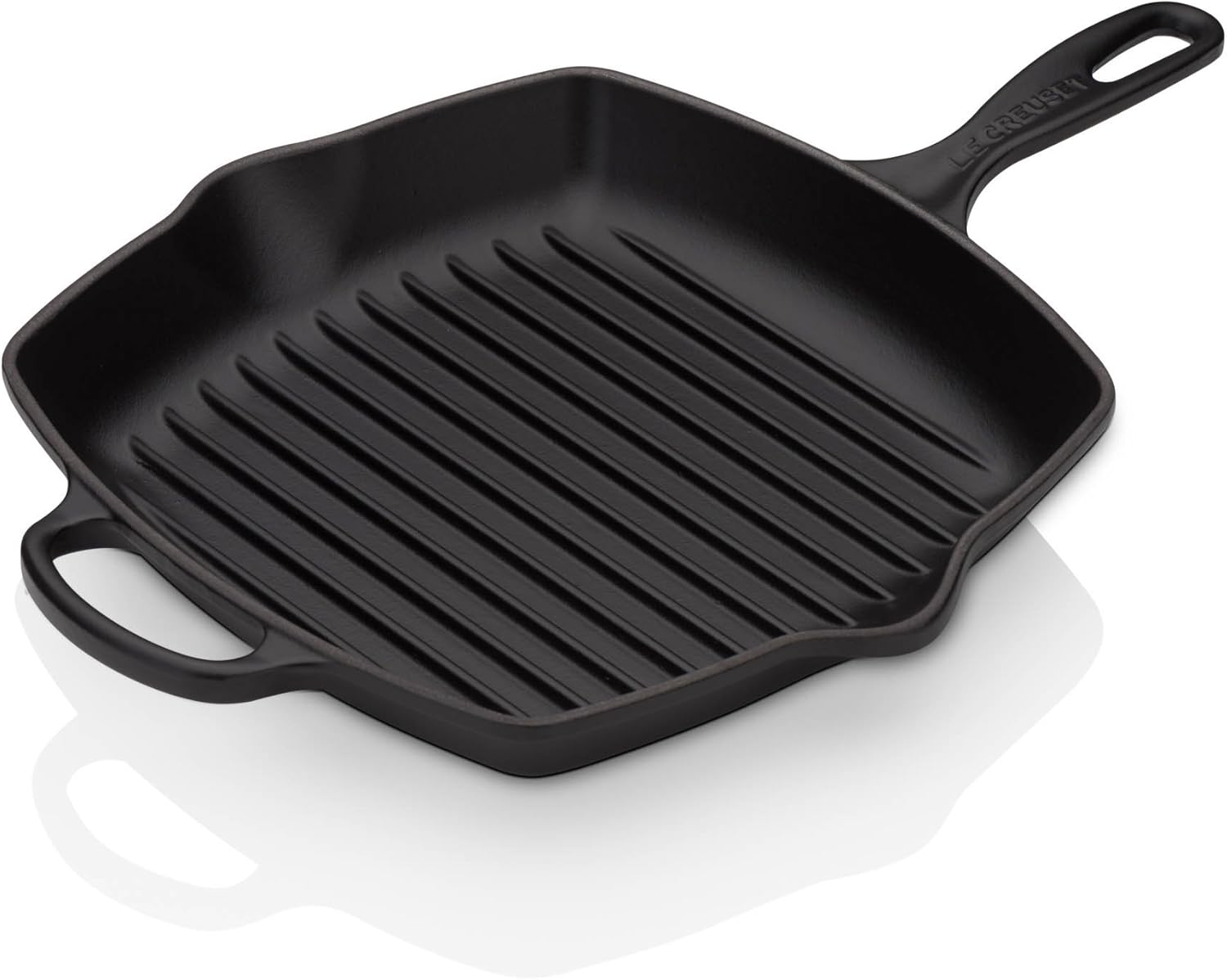 Le Creuset Enameled Cast Iron Signature Square Skillet Grill, 10.25