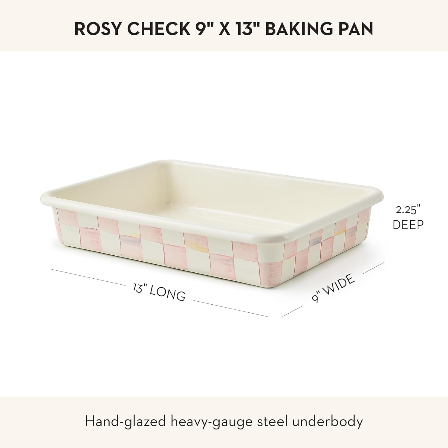 MACKENZIE-CHILDS Enamel Baking Pan for Oven, Rectangular Oven Pan, 9