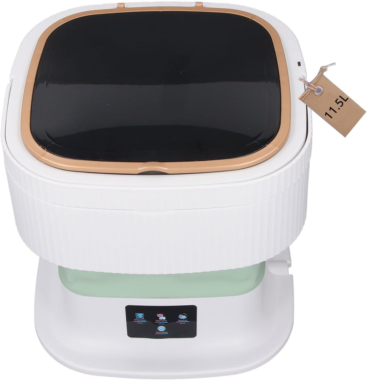 Portable Washing Machine, 11.5L Large Capacity Mini Foldable Washer with Drain Hose for Baby Clothes, Underwear, Socks, with 3 Timer Modes (Green)