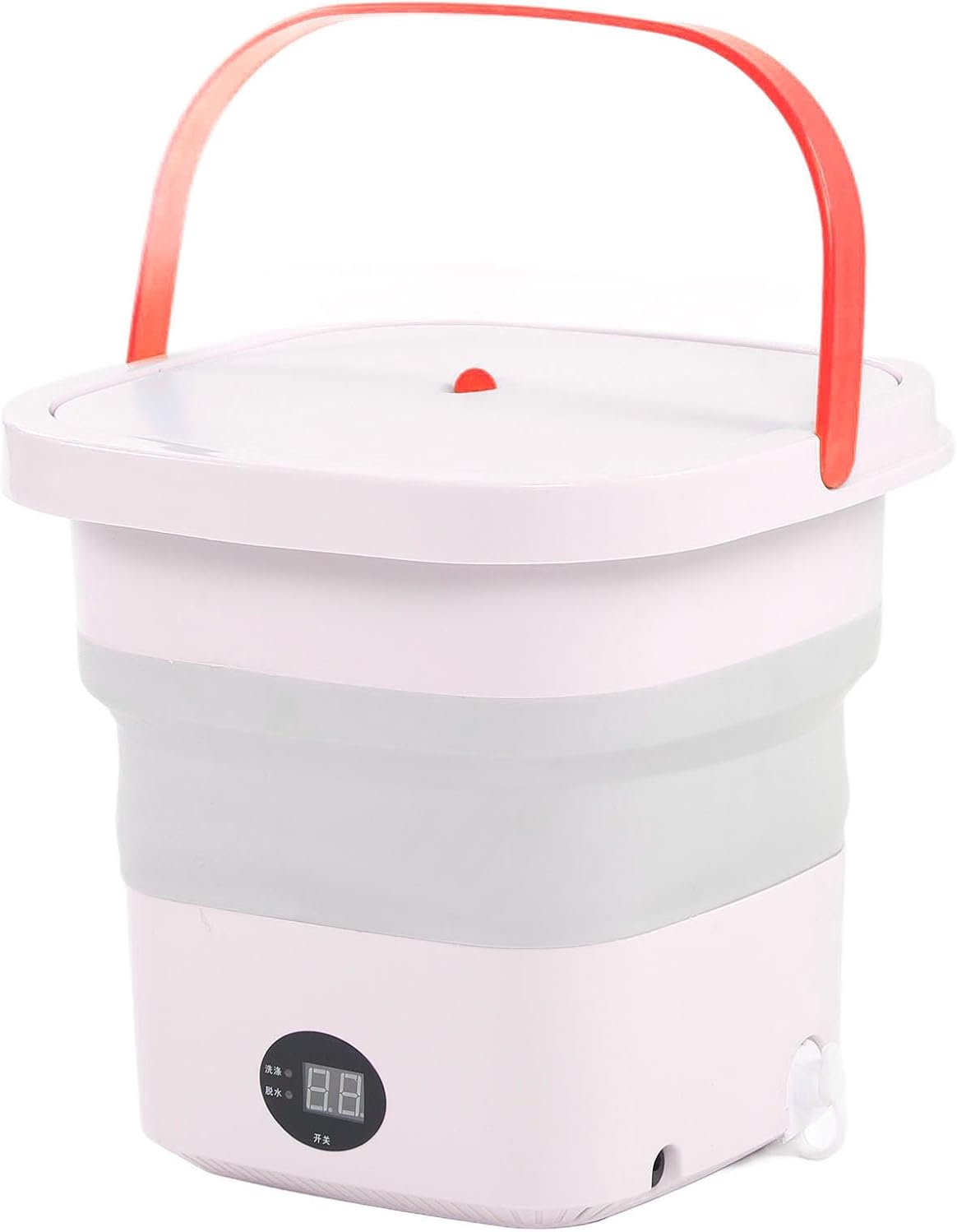 Jectse Mini Foldable Bucket Washer, 6L Compact Portable Washing Machine with with LCD Panel Display, High Speed Motor, Integrated Design, Versatile Usage, Best Gift Choice (US Plug)
