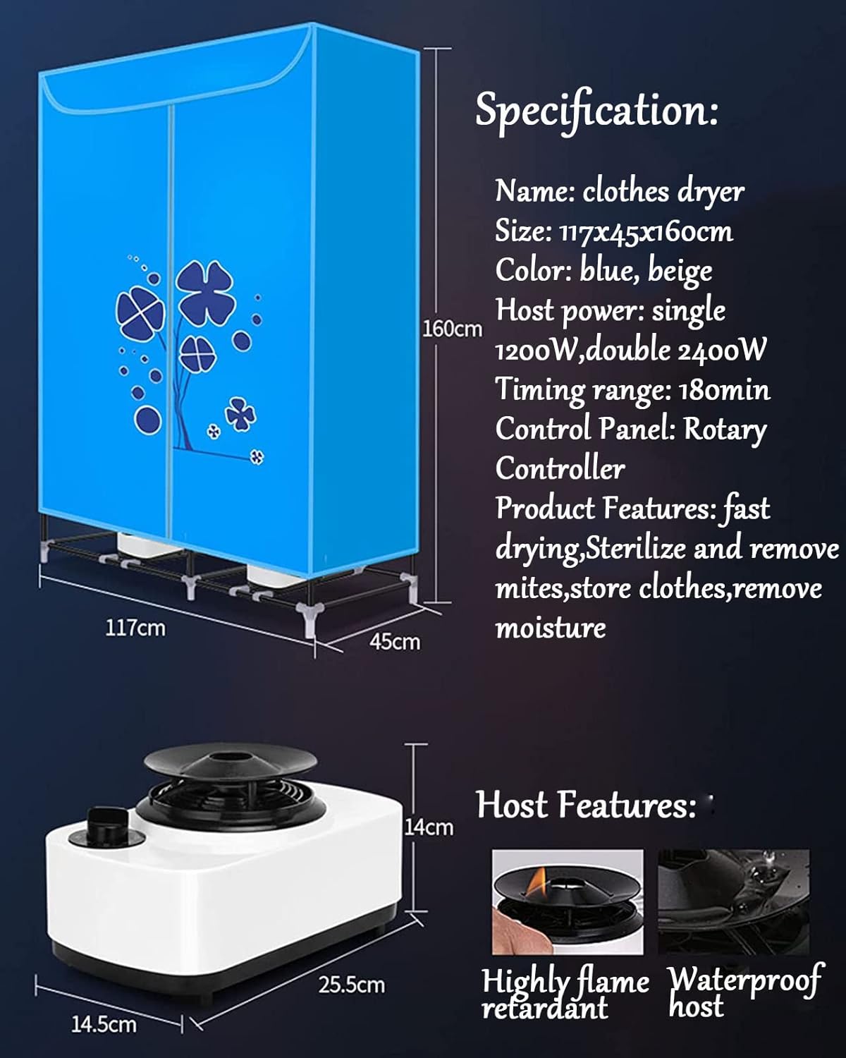 Heated Airers Clothes Indoor Electric 3-Tier Clothes Airer 2400W Portable Large Capacity Heated Clothes Airer with Cover Drying Rack Laundry with Digital Automatic TimerEnergy SavingBeige