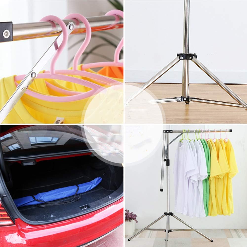 Collapsible Clothes Rack Foldable Portable Space Saving Clothes Drying Rack High Capacity Stainless Steel Laundry Drying Rack with 4 Branches