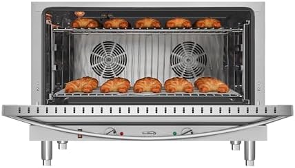 KoolMore 32 in. Commercial Countertop Convection Oven, Holds Full Size Pans, 4 Racks and 3500W of Power, 240V in Stainless-Steel, ETL Listed for Safety and Sanitation (KM-CTCO-44)