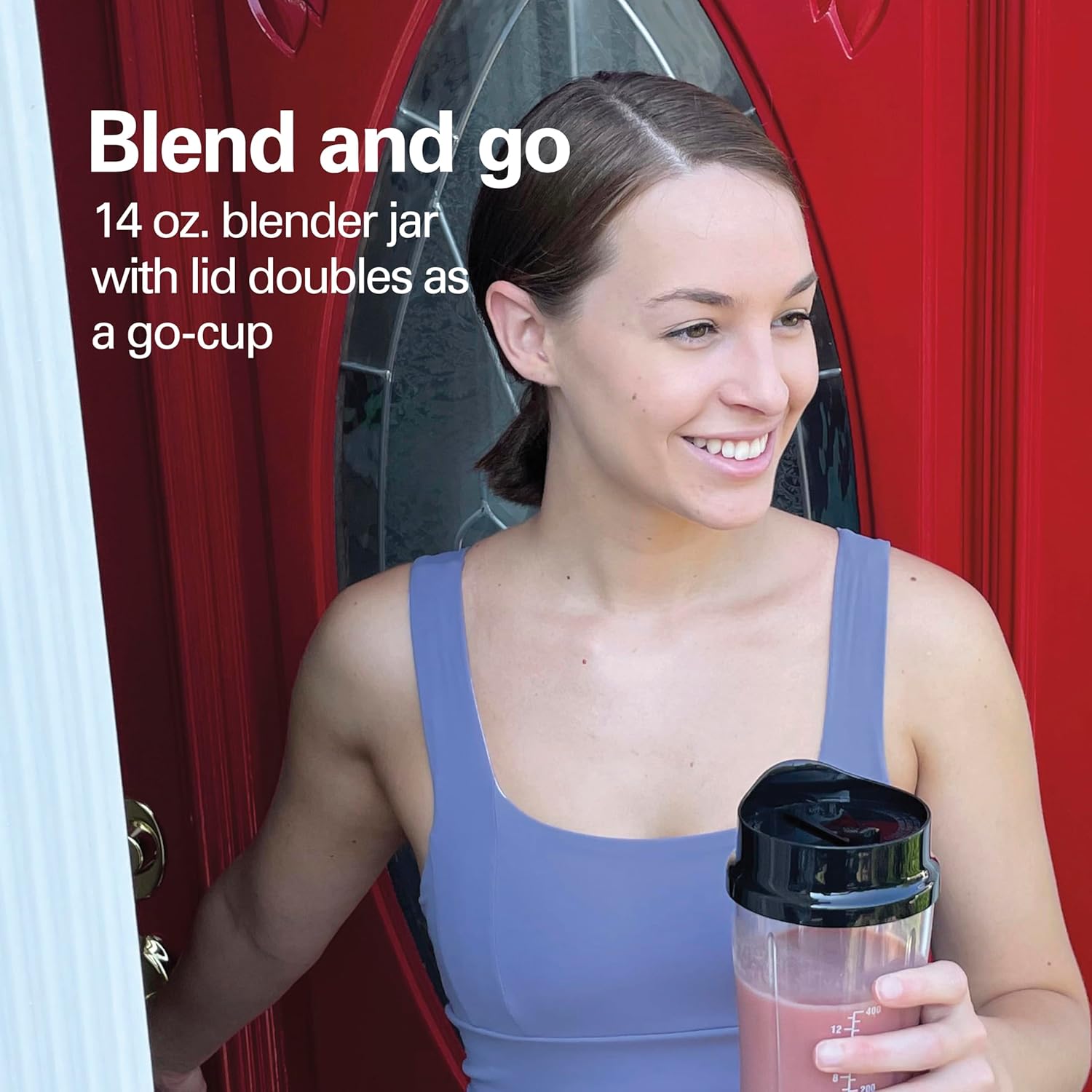 Hamilton Beach Portable Blender for Shakes and Smoothies with 14 Oz BPA Free Travel Cup and Lid & Portable Blender for Shakes and Smoothies with 14 Oz BPA Free Travel Cup and Lid