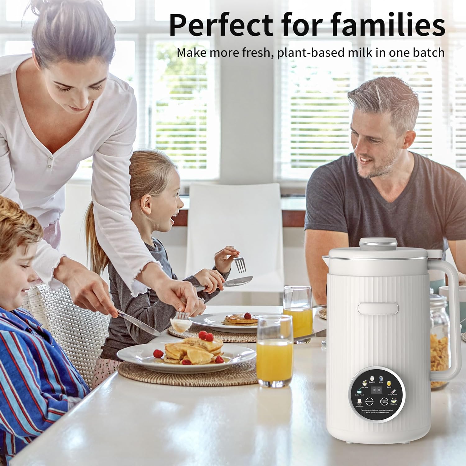 VBGK 8 in 1 Automatic Nut Milk Maker Blender with 20 Blades, 40oz Homemade Coconut, Soy, Oat, Almond, Plant Based Milks and Non-Dairy Beverages with18H Delay Start/Keep Warm/Boil Water/Self-Cleaning