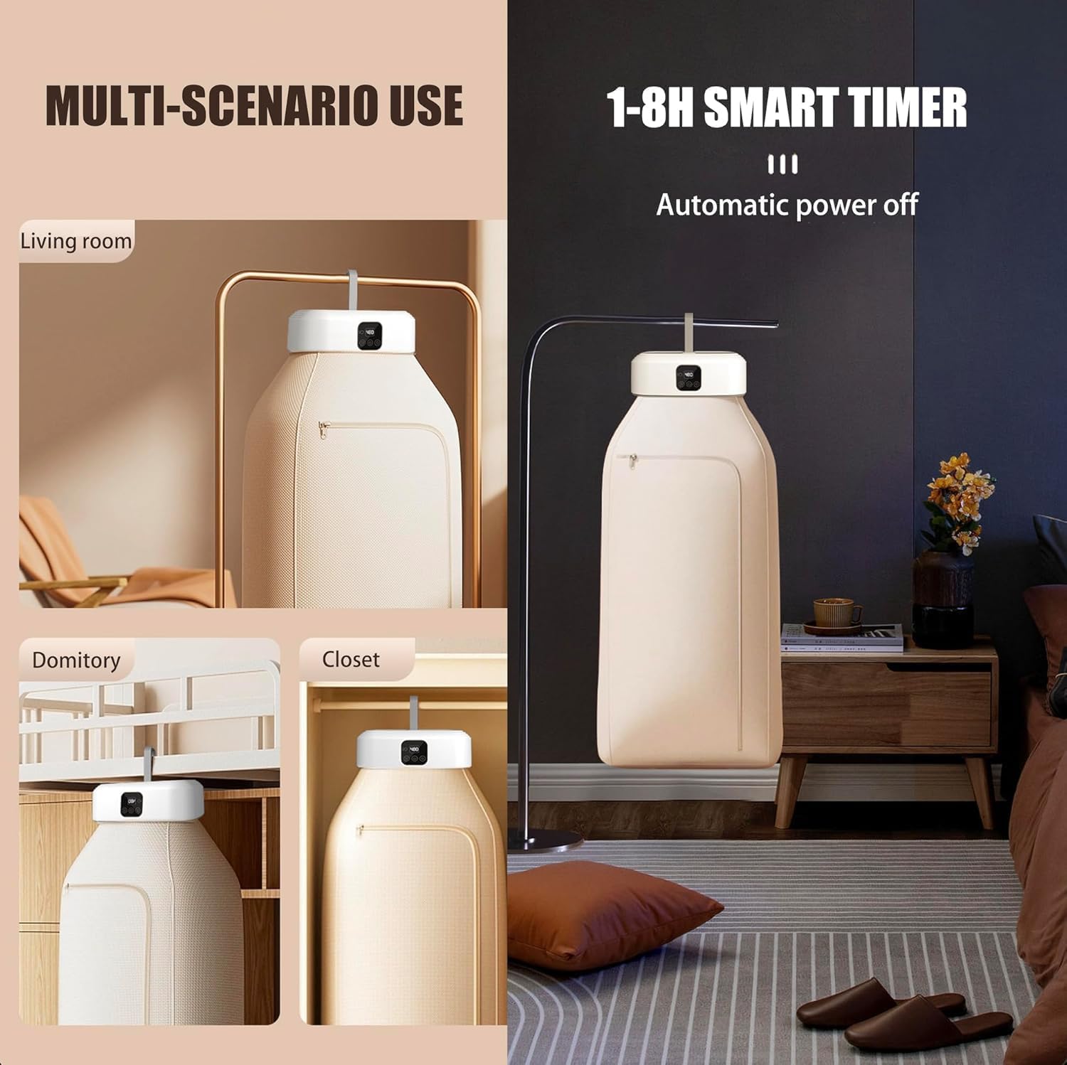 Mini Laundry Dryers with Remote Control, Small Compact Foldable Electric Drying Machine with Dry Bag for Travel,RV