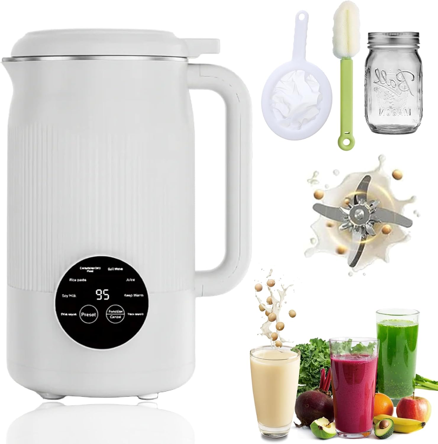 The 8-in-1 Multifunction Nut Milk & Juice Maker, 2026 Upgraded Automatic Nutmilk Maker, Eight Modes, One-Button Self-Cleaning with Timer and Keep-Warm, Suitable for Home Kitchen