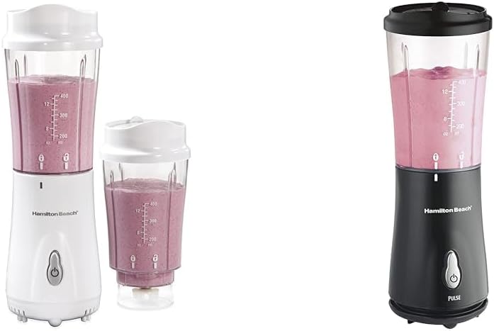 Hamilton Beach Portable Blender for Shakes and Smoothies with 14 Oz BPA Free Travel Cup and Lid & Portable Blender for Shakes and Smoothies with 14 Oz BPA Free Travel Cup and Lid