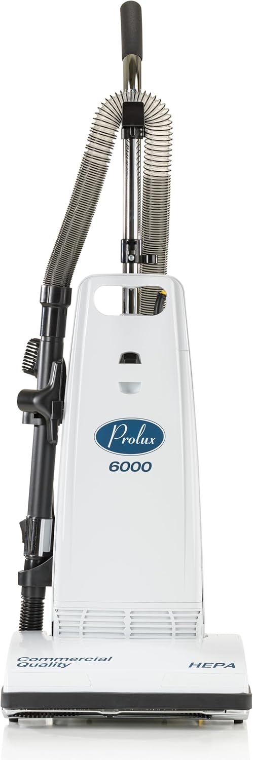 Prolux 6000 Commercial Upright Vacuum with On Board Tools, Bagged Vacuum Cleaner, Commercial Vacuum, Carpet, Floor, HEPA Filter, Steel Brushroll, 107 CFM Suction Power