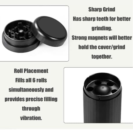 Zablendpro - 2in1 Roller Grinder, 2025 Best Za Blend Pro Roller Grinder and Cone Filler, Portable Rechargeable Large Automatic Filling Rolling Machine, Easy to clean and use