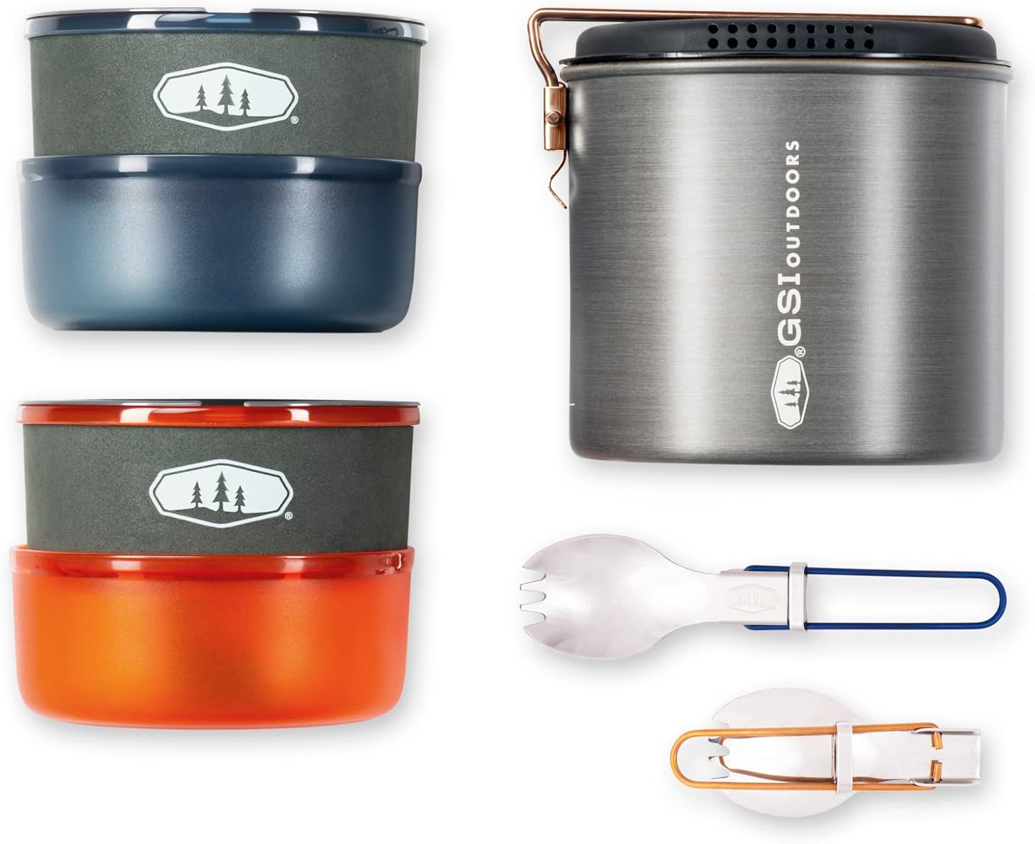 GSI Outdoors Halulite Dualist, 2-Person Ultralight Backpacking Cooking and Eating Set