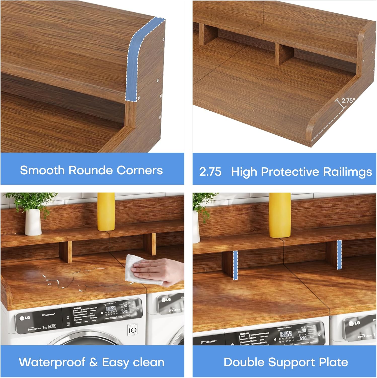 Washer Dryer Countertop with Shelf, 54