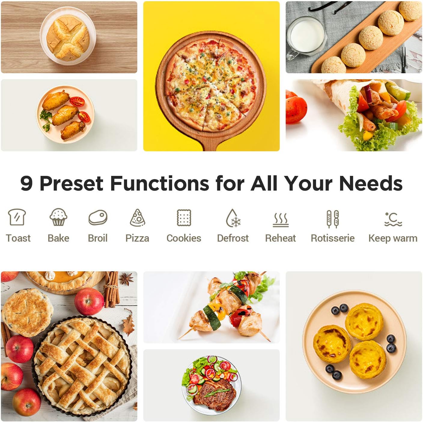 Toshiba ML-EM45P(BS) Countertop Microwave Oven, 1.6 Cu.ft, Black Stainless Steel, Non-inverter Technology & AC25CEW-BS Toaster Oven, 6-Slice Bread/12-Inch Pizza, Black Stainless Steel, 1500W