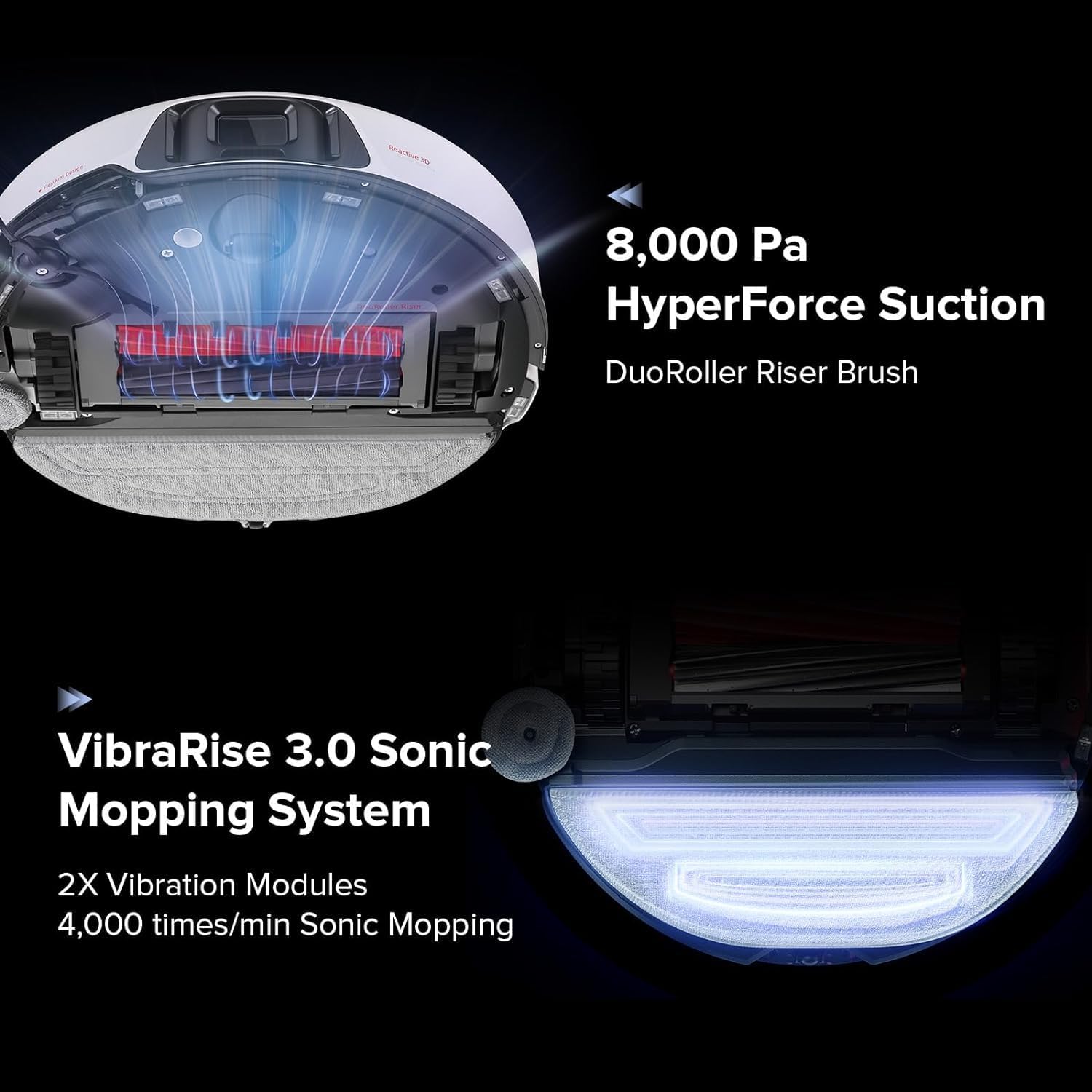 roborock S8 Max Ultra Robot Vacuum and Mop, Auto Mop Washing&Drying White Official Floor Cleaning Solution, Floor Cleaner for Hardwood Tile Hardfloor