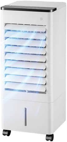 Evaporative Air Cooler, 1.5 Gal Tank, 3-in-1 Windowless Portable Air Conditioner with Remote, Quiet Swamp Cooler, 6 Ice Packs, 15 Hour Timer, Ideal for Home, Office, Bedroom, Kitchen