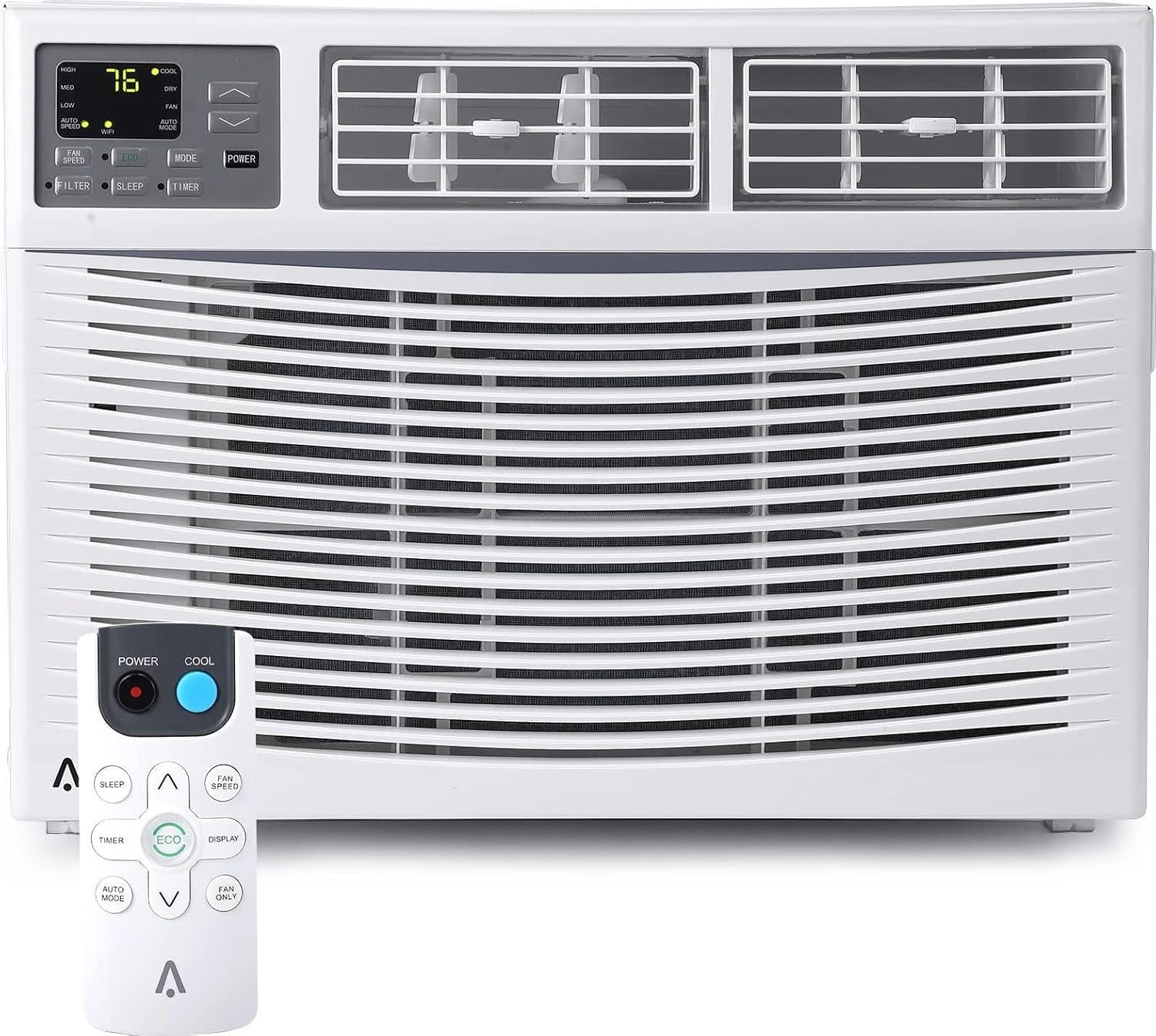 10,000 BTU Window Air Conditioner, Eco & Auto Restart AC Unit Window, Cools Up to 450 Sq. Ft., Quiet Operation, 3 Fan Speeds, for Bedroom, Living Room
