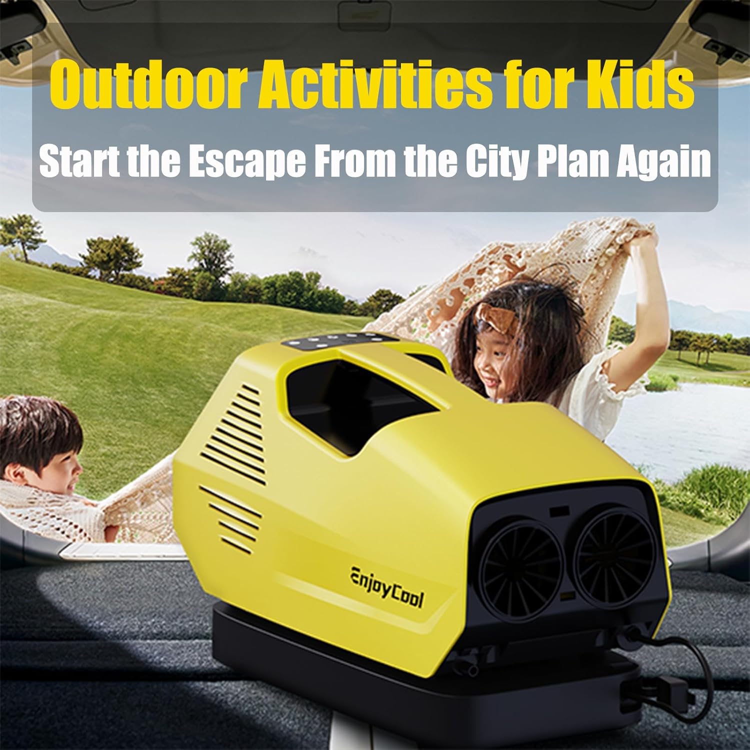 Enjoycool Portable Air Conditioners,Built-in Cool,Fan,Sleep Modes•pet houses,2380BTU Fast Cooling Outdoor Air Conditioner•24Volt 220W Low Power Consumption•tent air conditioner