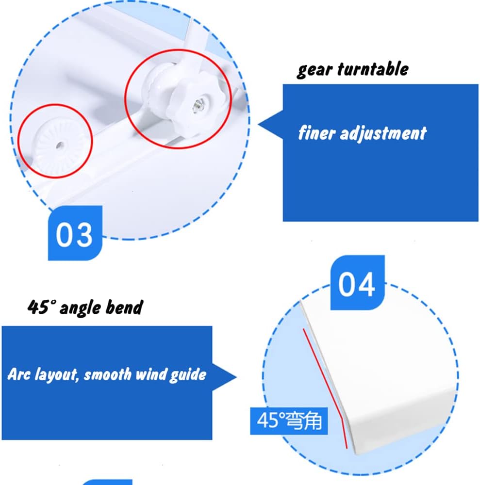 Central Air Conditioner Deflector Wind Shield Ceiling Air Conditioner Air Outlet Anti-Straight Blowing Hood Hanging White Stands for Wind Protection, Cool and Warm Air Circulation