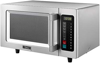 Midea Equipment 1025F1A Countertop Commercial Microwave Oven with Touch Control, 1000W, Stainless Steel, .9 CuFt