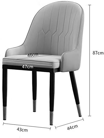 Dining Chair Kitchen Dining Room Furniture Chairs Modern Style Dining Chair Artificial Leather Chair with Backrest Used Dining Room and Living Room Office Lounge Chair (Color : Light Blue)